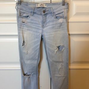 Light Wash Distressed Hollister Jeans